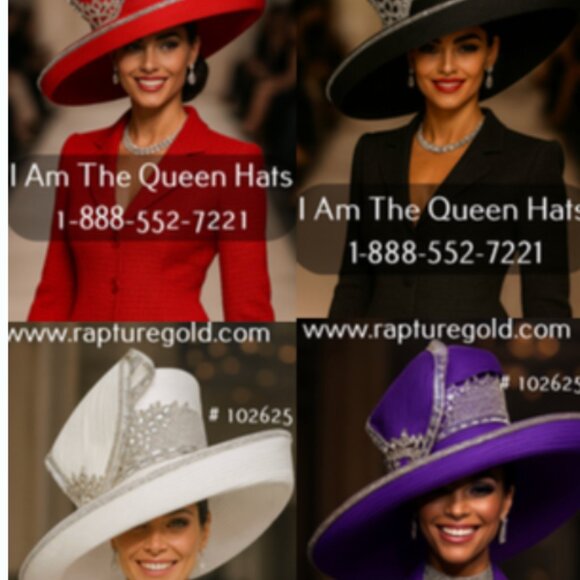 102625 I Am The Queen “Royal Crown” Hat – Sparkle, Power & Class in Every Color - Picture 2 of 5